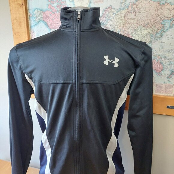 Under Armour Full Zip jacket with elastic waist and cuffs Navy/Black Men… - Picture 2 of 13